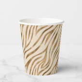 Glam Zebra Stripes Patroon Safari Gold ID1151 Papieren Bekers (Achterkant)