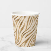 Glam Zebra Stripes Patroon Safari Gold ID1151 Papieren Bekers (Voorkant)