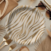 Glam Zebra Stripes Patroon Safari Gold ID1151 Papieren Bordje