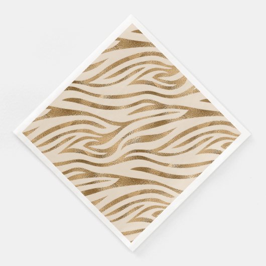 Glam Zebra Stripes Patroon Safari Gold ID1151 Servet (Hoek)