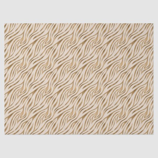 Glam Zebra Stripes Patroon Safari Gold ID1151 Tissuepapier (Voorkant)