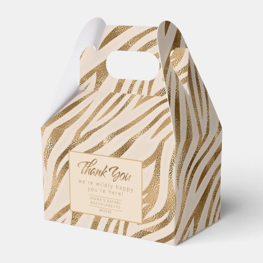 Glam Zebra Stripes Safari Bedankt Gold ID1151 Bedankdoosjes (Voorkant Zijde)