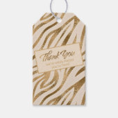 Glam Zebra Stripes Safari Bedankt Gold ID1151 Cadeaulabel (Voorkant)