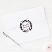 Glam zebraprint en roze sticker voor Sweet 16-fees (Envelop)