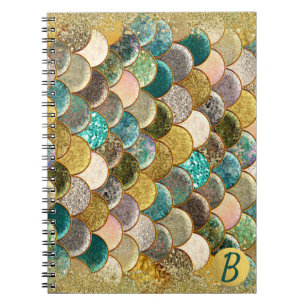Glam Zeemeermin Schubben Multi Kleur Zee Monogram Notitieboek