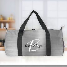 Glam Zilver Geborsteld Metaal Zwart Wit Monogram