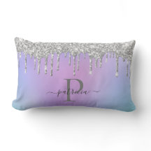 Glam Zilver Glitter Drips Elegante Monogram
