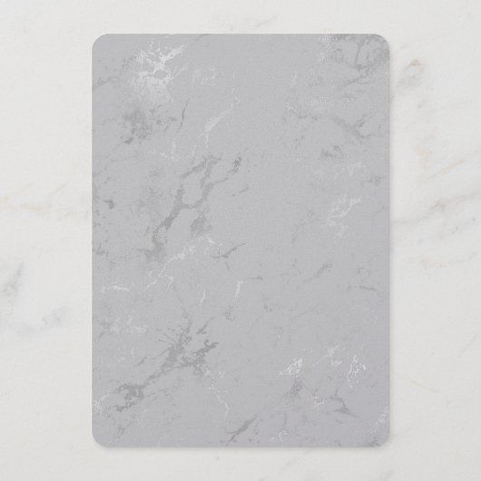 Glam Zilver Marmer Diamant Kroonluchter Bruiloft M Menu (Achterkant)