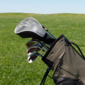 Glam Zilver Modieus Schrift Monogram Golfheadcover (Insitu)