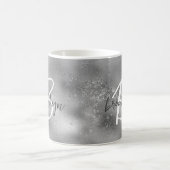 Glam Zilver Trendy Script Monogram Koffiemok (Center)