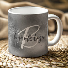 Glam Zilver Trendy Script Monogram