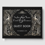 Glam Zilveren Art Deco Pauw Huwelijk Gastenboek<br><div class="desc">Uniek ontwerp met een mix van oude wereldstijl nepsilber art deco pauwen en een gewaagde,  moderne grafische aanpak. Gebruik het aanpassing gereedschap om uw informatie toe te voegen. U kunt ook de achtergrondkleur kiezen. Voor bijpassende items,  bezoek mijn Glam Zilveren Art Deco Pauw Collectie.</div>