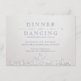 Glam zilveren art deco vintage bruiloft receptie informatiekaartje