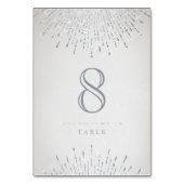 Glam zilveren art deco vintage trouwtafel kaart (Achterkant)