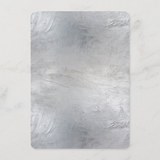 Glam Zilveren Bruiloft Menu (Achterkant)