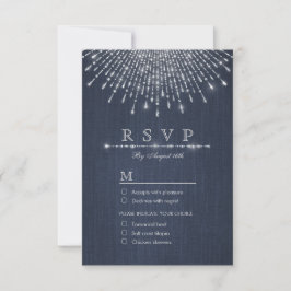 Glam zilveren glitter deco vintage bruiloft RSVP Kaartje