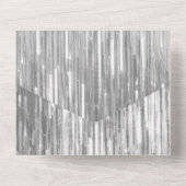 Glam Zilveren Glitzy Sparkle Bruiloft All In One Uitnodiging (Achterkant)