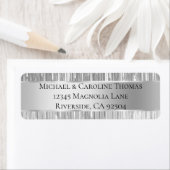 Glam Zilveren Glitzy Strepen Bruiloft Etiket (Insitu)