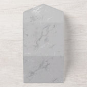 Glam Zilveren Marmeren Diamant Kroonluchter All In One Uitnodiging (Buitenkant)