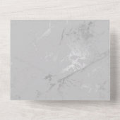 Glam Zilveren Marmeren Diamant Kroonluchter All In One Uitnodiging (Achterkant)