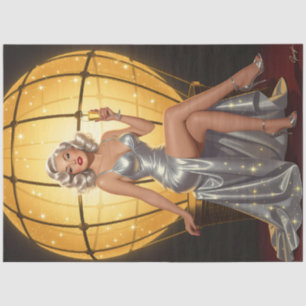 Glam Zilveren Pin-Up door Champagne Light — Vintag Tissuepapier