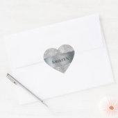 Glam Zilveren Snake Dierenprint Hart Sticker (Envelop)