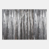 Glam Zilveren Strepen Bruiloft Inpakpapier Vel (Voorkant 3)