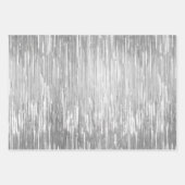 Glam Zilveren Strepen Bruiloft Inpakpapier Vel (Voorkant 2)