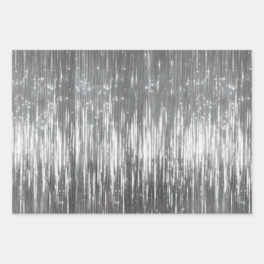 Glam Zilveren Strepen Bruiloft Inpakpapier Vel
