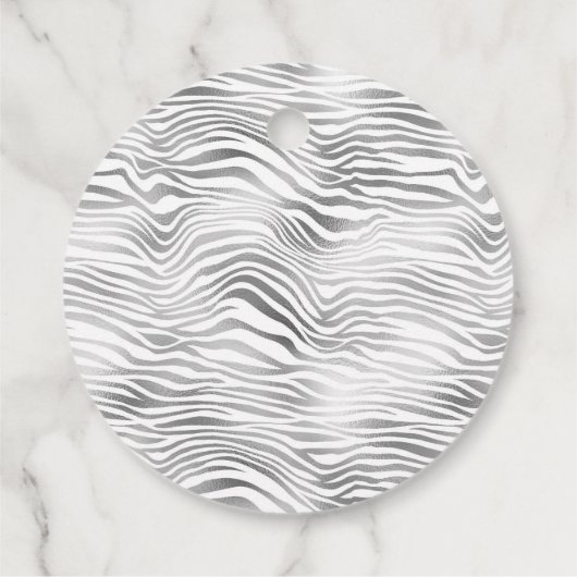 Glam Zilveren Zebra Print Bedankjes Labels (Achterkant)