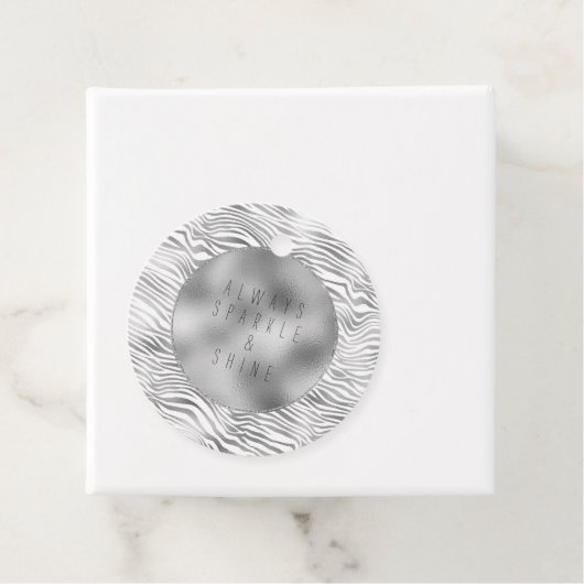 Glam Zilveren Zebra Print Bedankjes Labels (In situ)