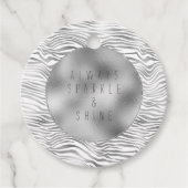 Glam Zilveren Zebra Print Bedankjes Labels (Voorkant)