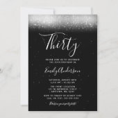 Glam zwart en wit 30e verjaardag kaart (Voorkant)