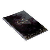 Glam zwart faux goud glitter bruiloft gastenboek notitieboek (Rechterzijde)