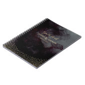 Glam zwart faux goud glitter bruiloft gastenboek notitieboek (Linkerzijde)