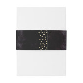 Glam zwart faux goud glitter monogram uitnodigingen wikkel (Achterkant Voorbeeld)