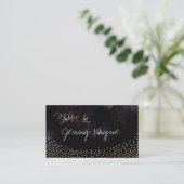 Glam zwart faux goud glitter plaats kaarten plaatskaartje (Staand voorkant)