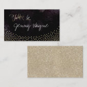 Glam zwart faux goud glitter plaats kaarten plaatskaartje (Voorkant / Achterkant)