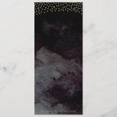 Glam zwart faux goud kalligrafie bruiloft menu (Achterkant)