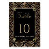 Glam Zwart Goud Art Deco Roaring 20s Bruiloft Kaart (Achterkant)