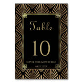 Glam Zwart Goud Art Deco Roaring 20s Bruiloft Kaart (Voorkant)