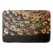 Glam Zwart Goud Bronzen Cheetah Leopard Print Chic Badmat (Voorkant)