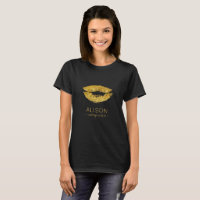 Glam zwart goud glitter grote lippen make-up artie