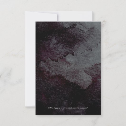 Glam zwart goud glitter kalligrafie bruiloft RSVP (Achterkant)