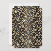 Glam Zwart Goud Glitter Luipaard Kaart (Achterkant)