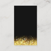 Glam Zwart Goud Glitter Moderne Bruiloft Informatiekaartje (Achterkant)