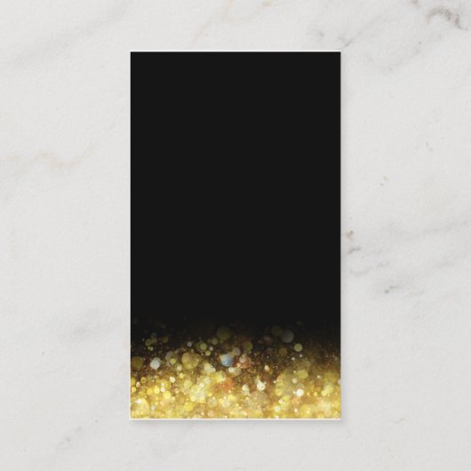 Glam Zwart Goud Glitter Moderne Bruiloft Informatiekaartje (Achterkant)