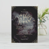 Glam zwart goud kalligrafie gelofte vernieuwing kaart (Staand voorkant)