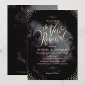 Glam zwart goud kalligrafie gelofte vernieuwing kaart (Voorkant / Achterkant)