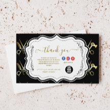 Glam Zwart Goud Kapsalon Zakelijk